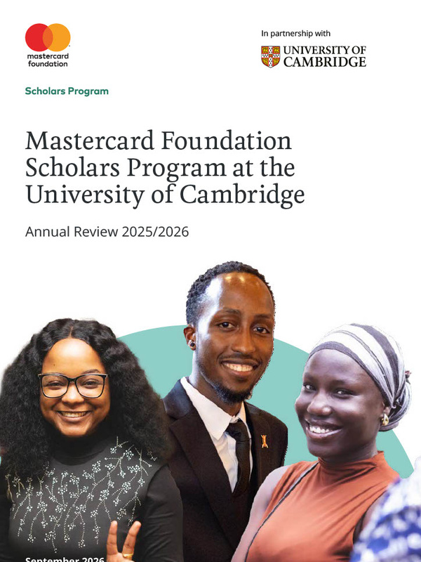 Front cover of the Mastercard Foundation Scholars Program Annual Review 2025-2026